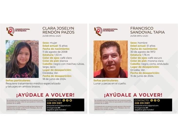 Joven de 15 años y hombre de 51 están desaparecidos en Córdoba y Orizaba
