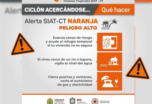Anuncian alerta naranja para Veracruz; sube riesgo ante tormenta tropical Alberto