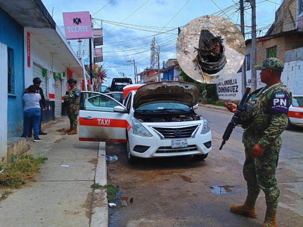 Arrojan bomba ´molotov´ a taxi por presunto cobro de piso en Acayucan | VIDEO