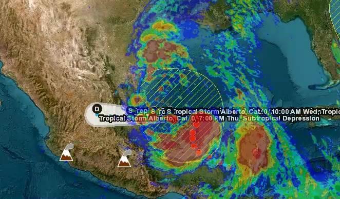 Nueva alerta en Veracruz por tormenta tropical Alberto, representa riesgo alto