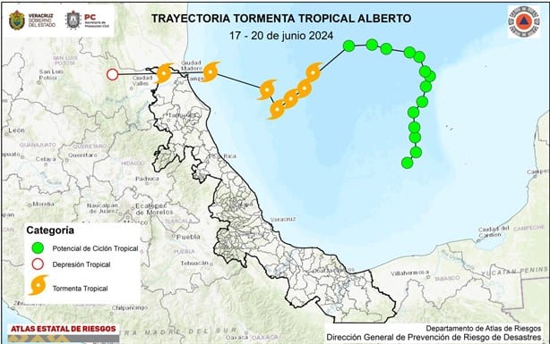 Alberto pierde fuerza y pasa de tormenta a depresión tropical; habrá lluvias en Veracruz