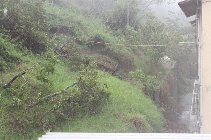 Derrumbe afecta una vivienda en Xalapa 2000; continúa recuento de daños por lluvias