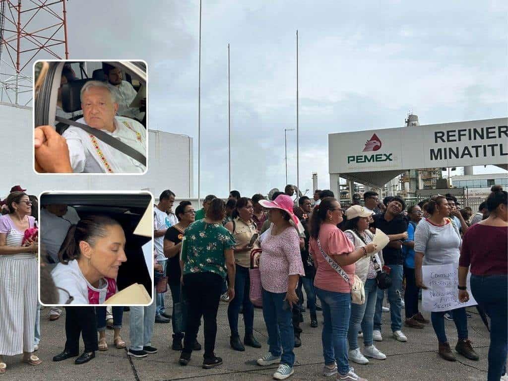 AMLO y Claudia Sheinbaum ingresan a la Refinería de Minatitlán