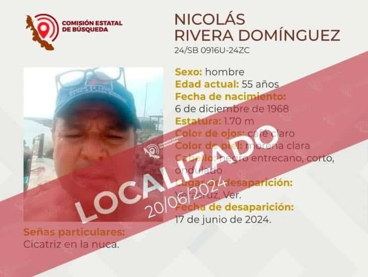 Localizan con vida a Nicolás Rivera Domínguez, líder pescador de Veracruz
