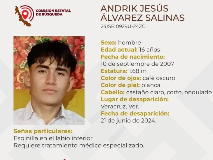 Buscan a Andrik Jesús de 16 años, desapareció en la ciudad de Veracruz