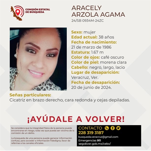 Desaparece Aracely Arzola Agama en el puerto de Veracruz