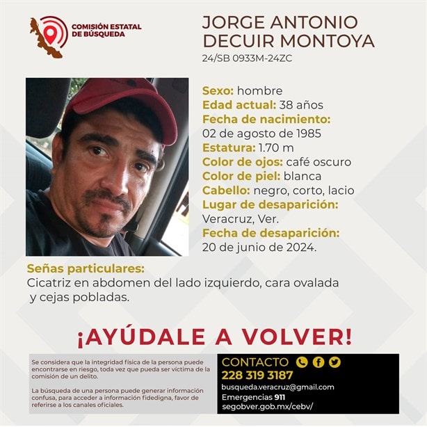 Reportan la desaparición de Jorge Antonio Decuir Montoya en el puerto de Veracruz