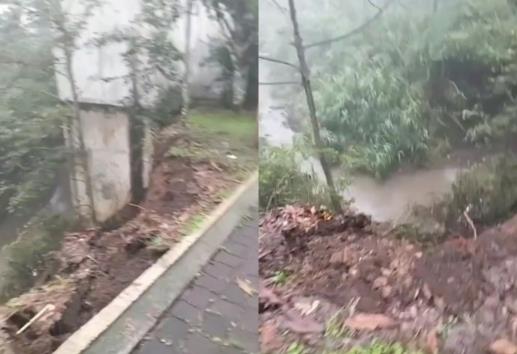 Alertan ante deslave de ladera en Las Ánimas de Xalapa (+Video)