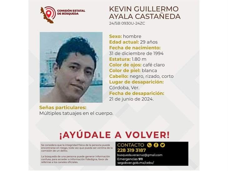 Joven de 29 años es reportado como desaparecido en Córdoba