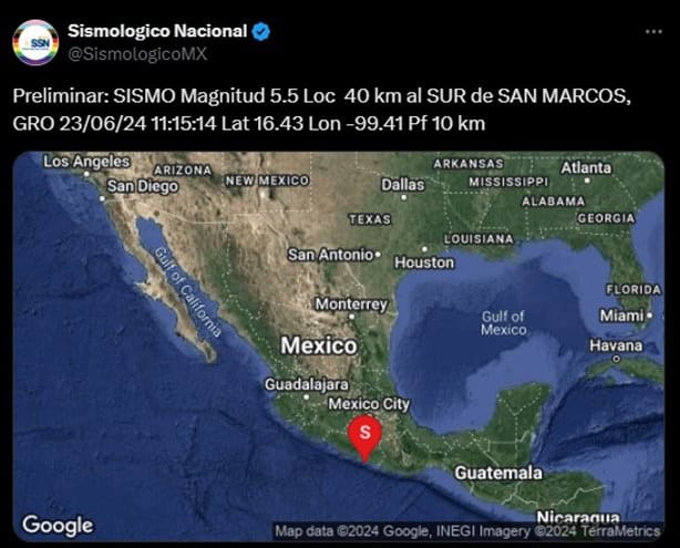 Sismo de 5.5 con epicentro en Guerrero sacude a la Ciudad de México