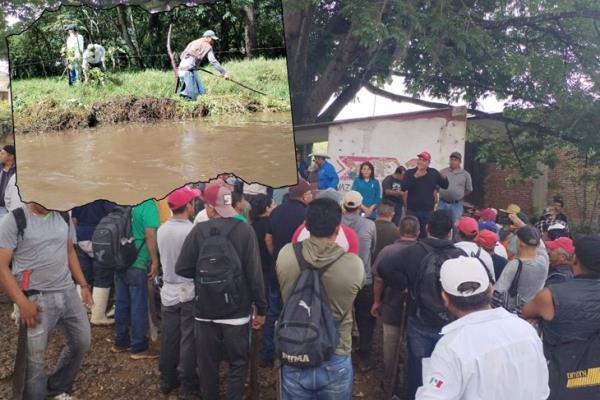 Vecinos limpian río en El Castillo; piden ayuda a CAEV y CMAS