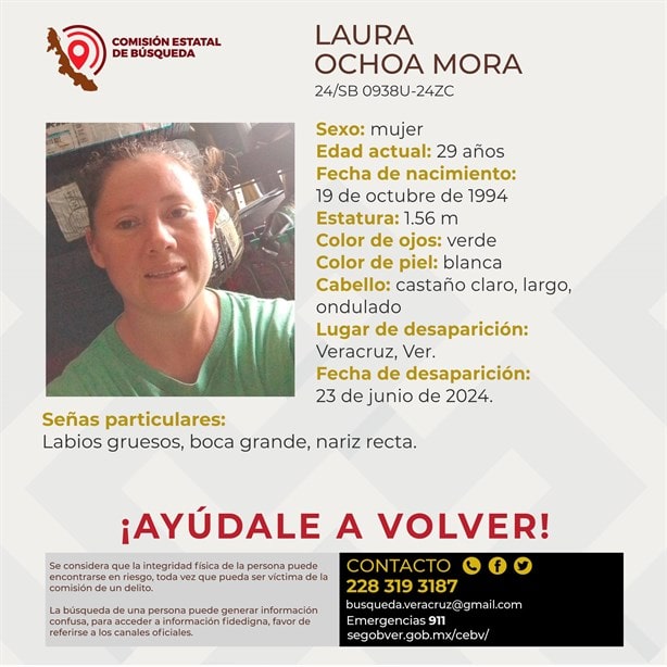Reportan la desaparición de Laura Ochoa Mora en el puerto de Veracruz