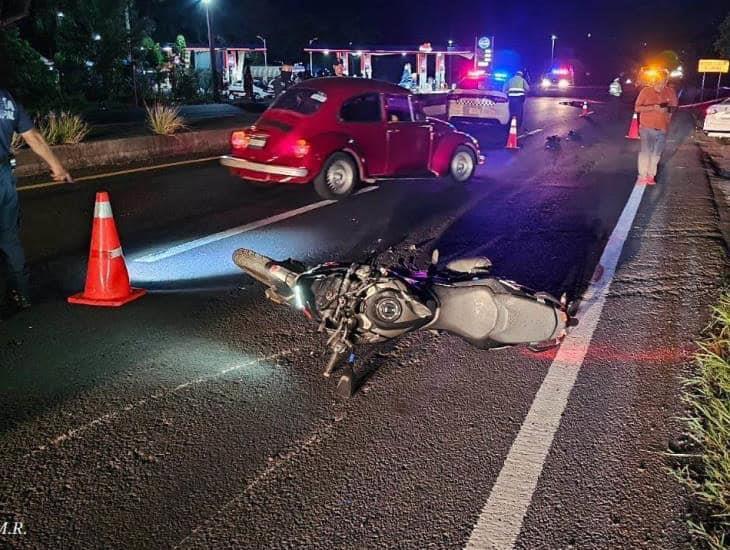 Muere motociclista tras accidente sobre carretera entre San Andrés Tuxtla y Catemaco