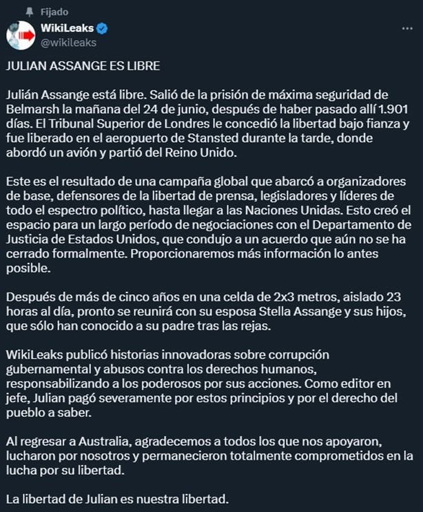 Julian Assange llega a un acuerdo con el gobierno de EE. UU., ¿en qué consiste?