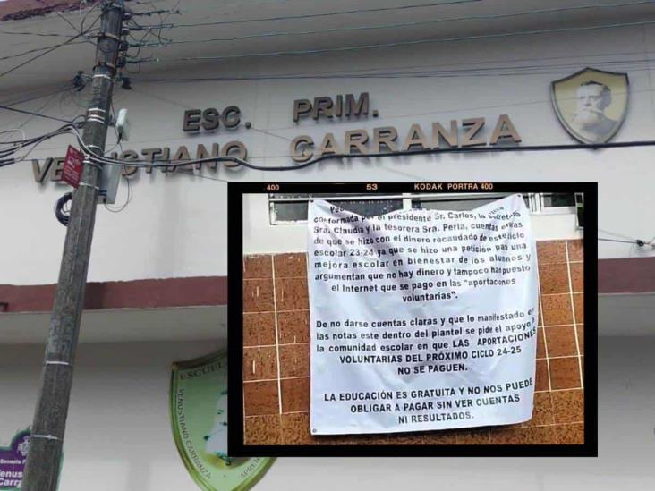 Niegan mal uso de recursos en primaria Venustiano Carranza de Orizaba