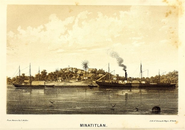 Esta es la litografía antigua mas famosa del puerto de Minatitlán
