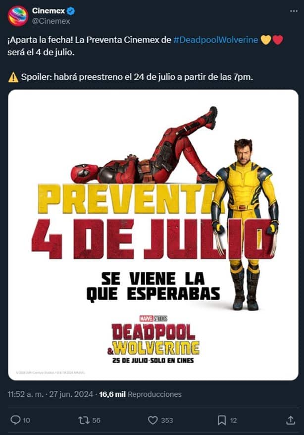 Preventa Deadpool 3: ¿cuándo inicia en México?