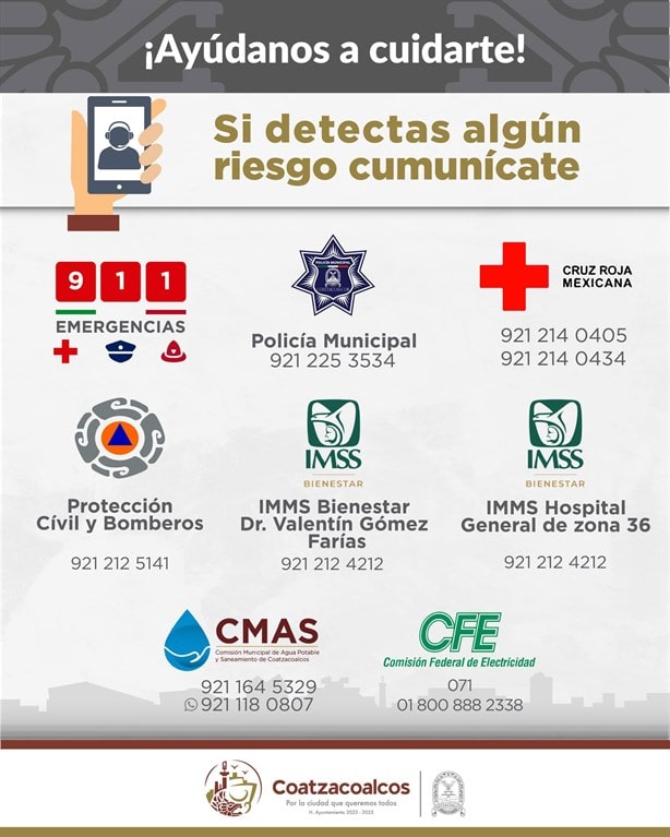 ¿En riesgo? estos son los números de emergencia en Coatzacoalcos