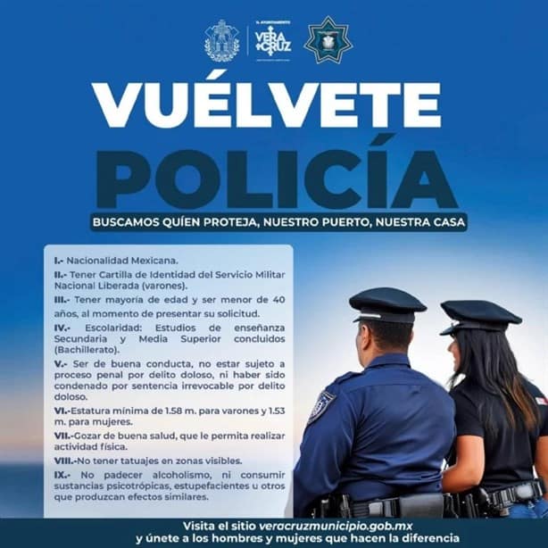 Lanzan convocatoria para ingresar a la Policía Municipal de Boca del Río; estos son los requisitos