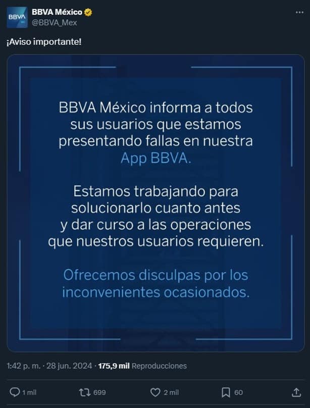 ¡No de nuevo! BBVA presenta fallas en su sistema en plena quincena