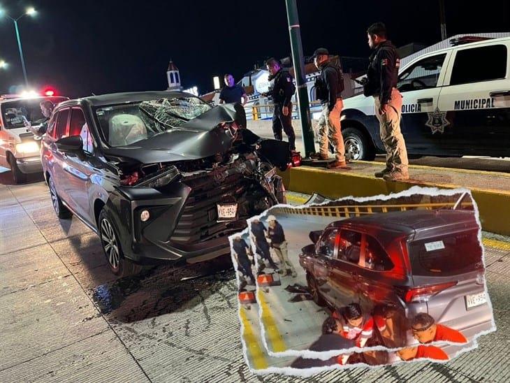 Motociclista se impacta contra una camioneta en Las Trancas 