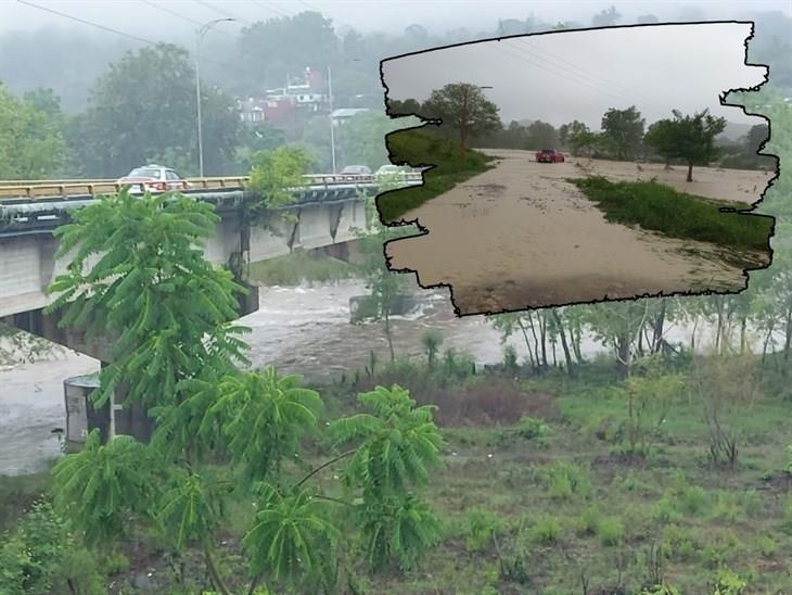 Lluvias en Misantla causan crecimiento de ríos y bloqueos en carreteras