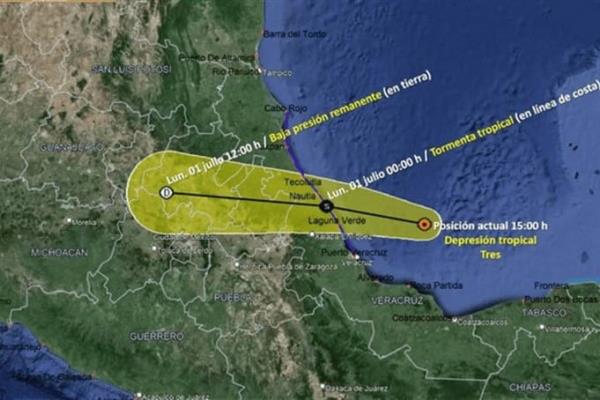 PC activan alertas por ciclón acercándose al Centro y Norte de Veracruz