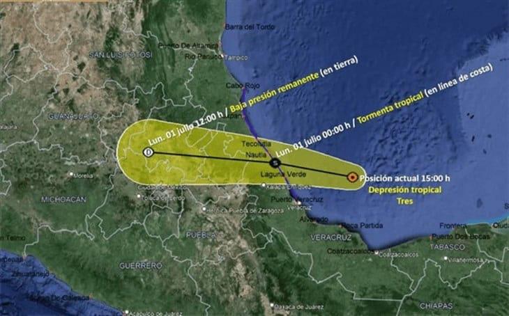 PC activan alertas por ciclón acercándose al Centro y Norte de Veracruz