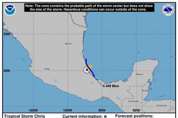 Depresión tropical Chris ocasiona desbordamiento de ríos en el norte de Veracruz