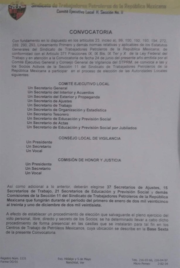 Pemex: Sección 11 lanza convocatoria para nuevo secretario General, aquí los requisitos