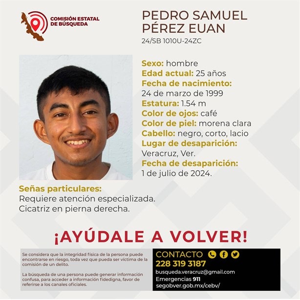 Desaparece el joven Pedro Samuel Pérez en el puerto de Veracruz