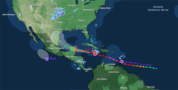 Huracán Beryl 2024: mapa para ver la potencia de su trayectoria