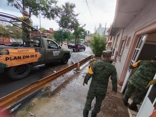Ejército Mexicano mantiene activo el plan DN-III-E por emergencia ante lluvias en Veracruz