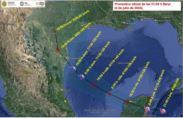 Huracán Beryl azota costas mexicanas: sigue aquí su trayectoria EN VIVO