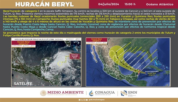 Por inminente impacto del Huracán Beryl, estas son las zonas de prevención