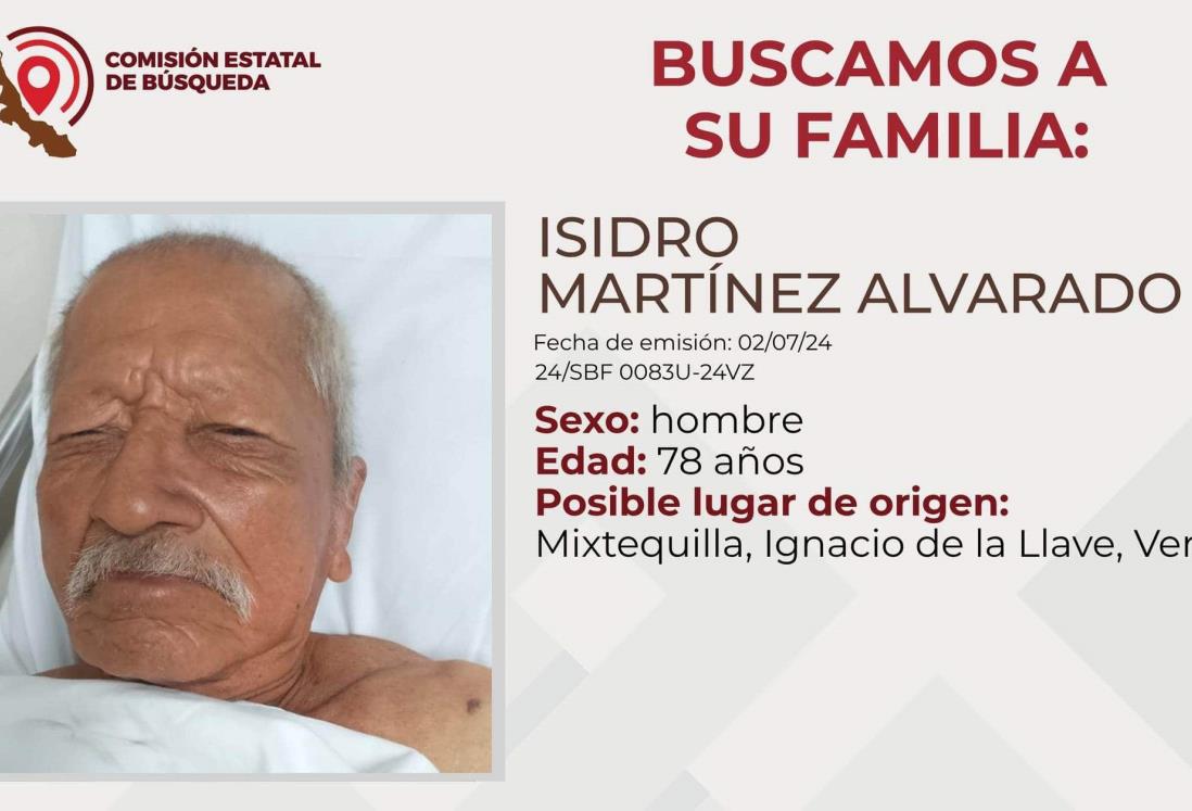Persona de la tercera edad está hospitalizada en Veracruz; urge hallar a su familia