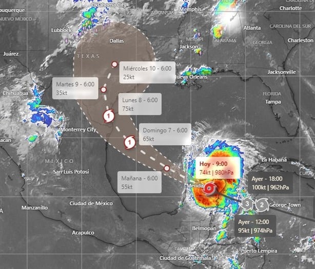 ¿Huracán ´Beryl´ llegará al sur de Veracruz? Te contamos cuál es su trayectoria