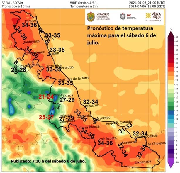 Así estará el clima en Veracruz este sábado 06 de julio