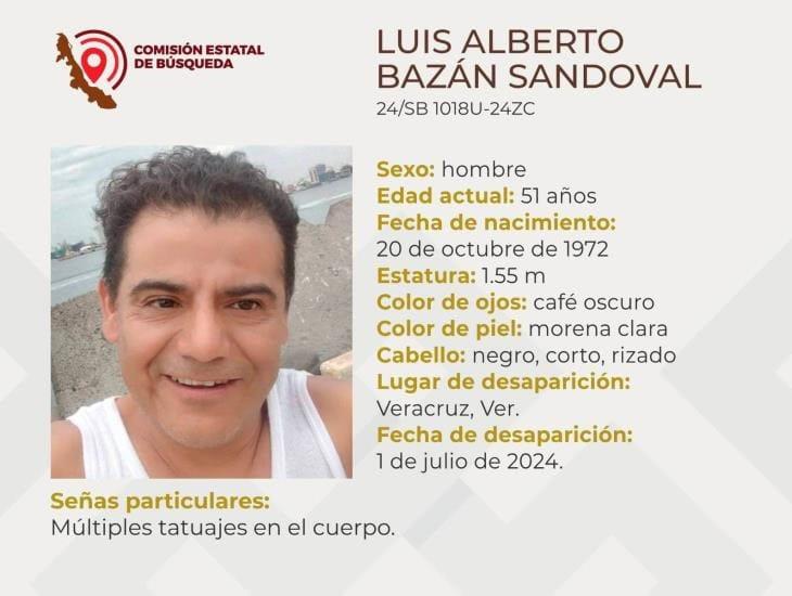 Luis Alberto Bazán cumplirá una semana desaparecido en la ciudad de Veracruz