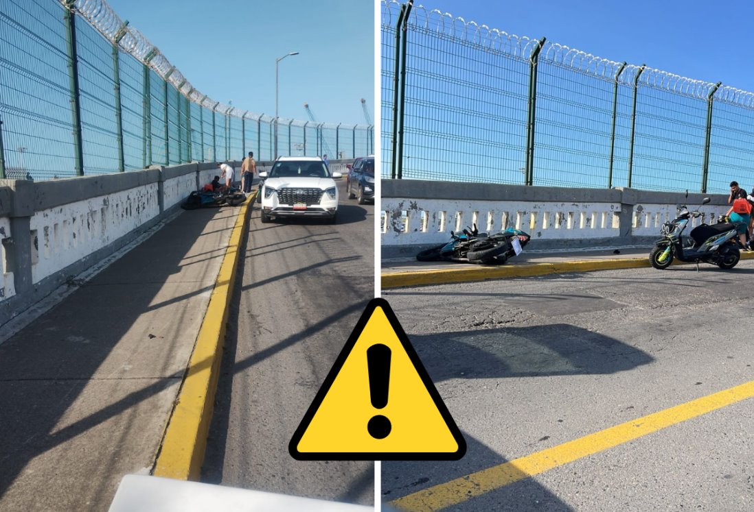 Motociclista sufre accidente en puente Morelos de Veracruz