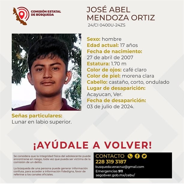 Cumple cinco días desaparecido estudiante de preparatoria en Acayucan