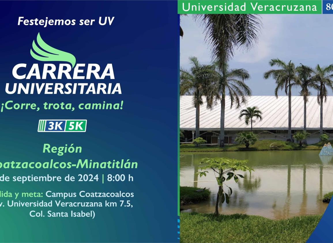 Realizarán carrera para celebrar 80 aniversario de la Universidad Veracruzana; requisitos para inscribirse