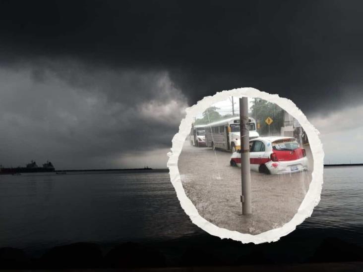 Veracruz, bajo el agua; fuerte lluvia inunda varias zonas del puerto (+Video)