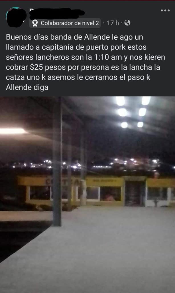 Lanchas Villa Allende -Coatzacoalcos; se quejan en Facebook por cobro excesivo y largas filas de espera
