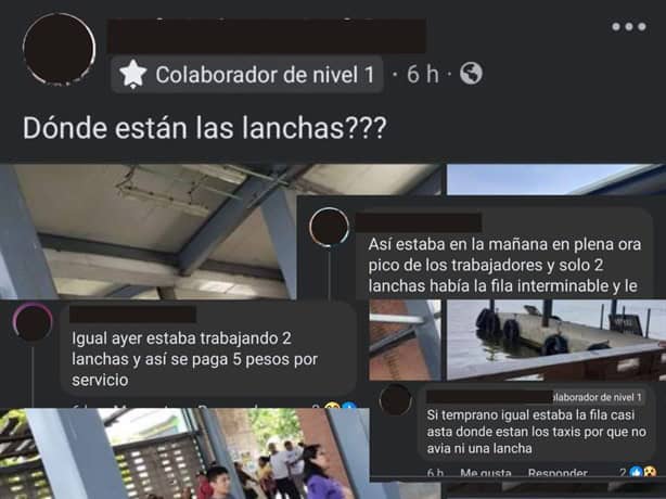 Lanchas Villa Allende -Coatzacoalcos; se quejan en Facebook por cobro excesivo y largas filas de espera