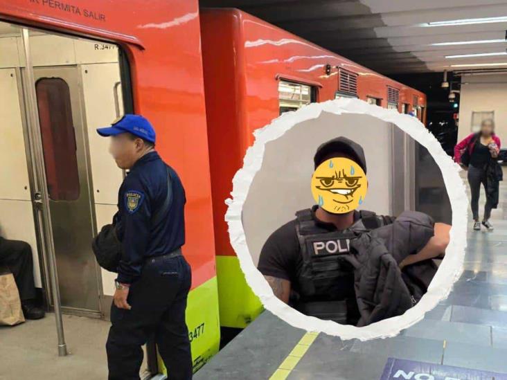 ¿No eran actores? Por video de Luna Bella en el metro, suspenden a policía de la CDMX