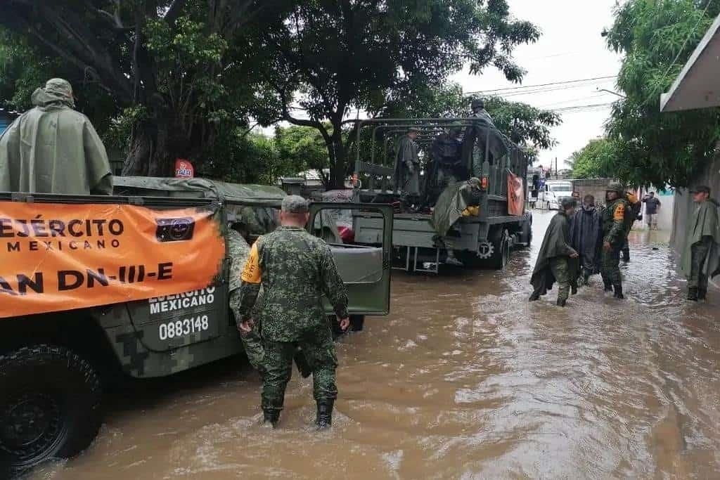 Activan Plan DN-III- E y Plan Marina en Veracruz y Boca del Río tras afectaciones por lluvias
