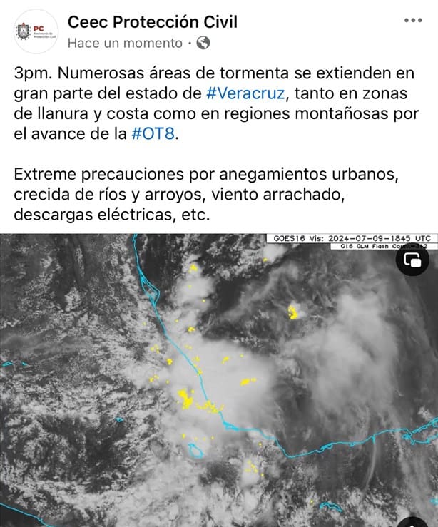 Se intensifica Onda Tropical 8 en las Costas de Veracruz; CONAGUA advierte tormentas eléctricas | VIDEO