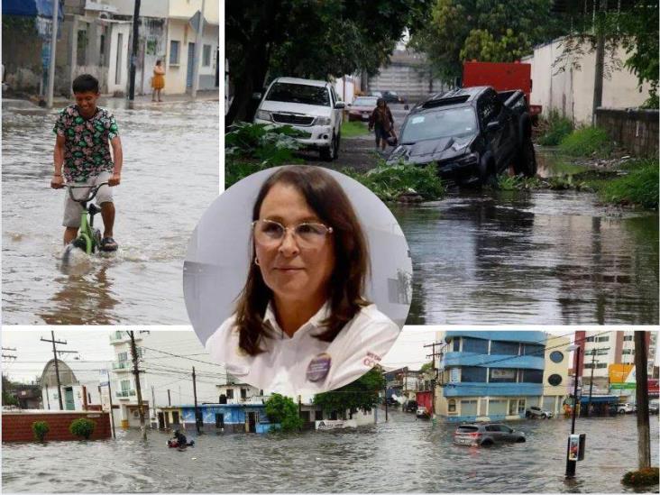 Ante inundaciones en Veracruz, Nahle exige diagnóstico y alista plan de acción