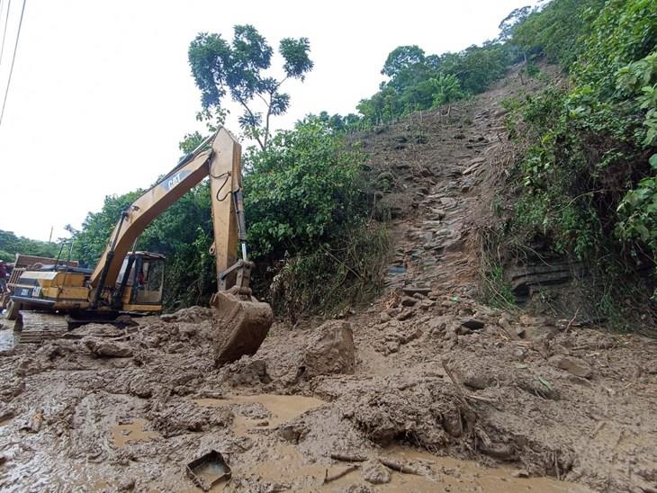 Lluvias en el norte del estado provocaron un deslave en Filomeno Mata